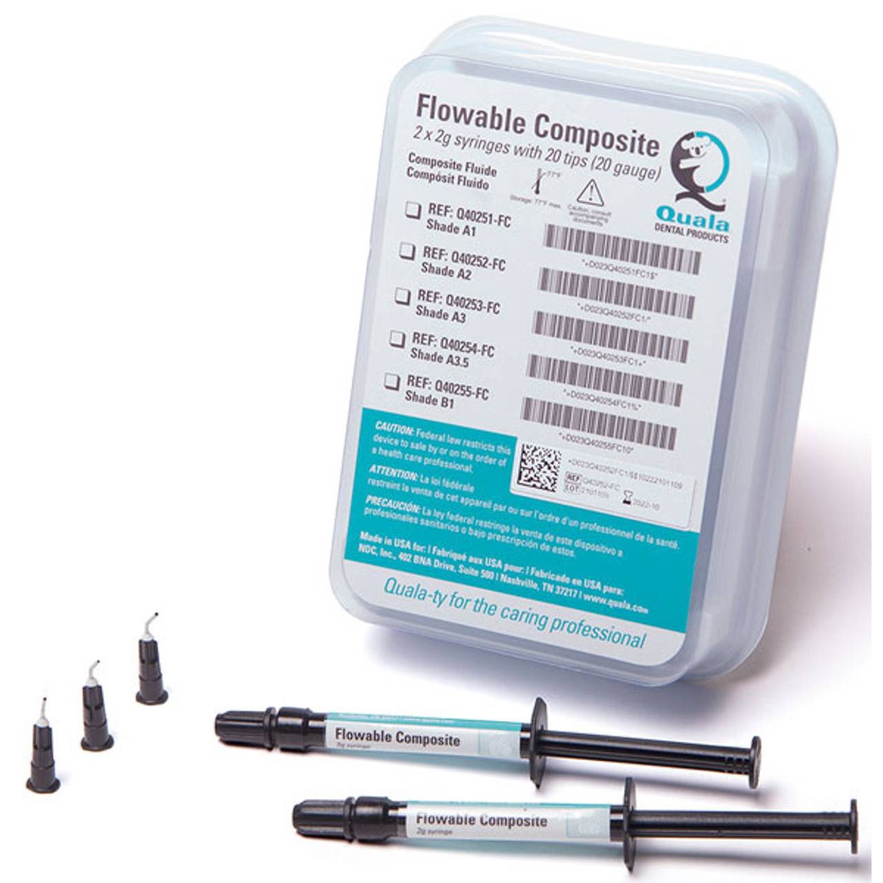 Quala Q40255 Flowable Dental Composite Syringes B1 2/Pk 2gm Quala Q40255 Flowable Dental Composite Syringes B1 2/Pk 2gm